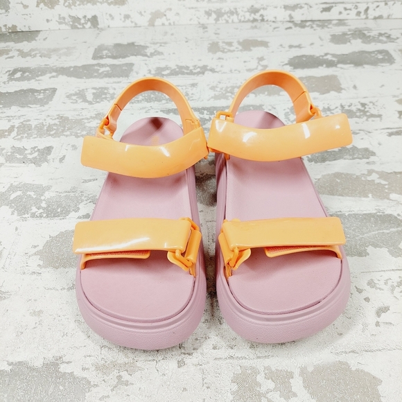 NEW Melissa Papete Essential Pink Orange Summer Flat Sandals K920 - Picture 3 of 11